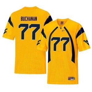 Men's West Virginia Mountaineers NCAA #77 Daniel Buchanan Yellow Authentic Nike Throwback Stitched College Football Jersey ST15H44UH
